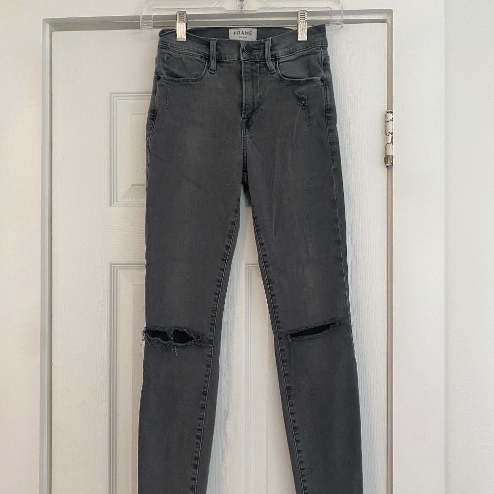 Frame Grey Distressed Jeans